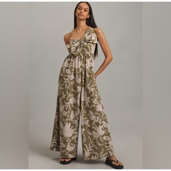 Hutch Pants - Hutch Poplin Bow Wide Leg Jumpsuit Size Small